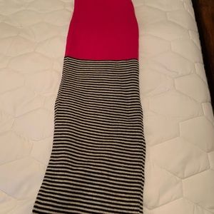Kate Spade pink/black stripe infinity scarf in excellent condition